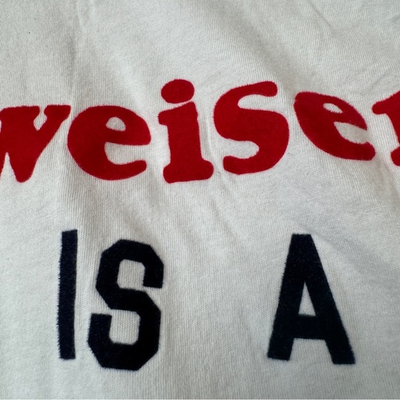 JUNK FOOD Budweiser tee short sleeve navy top friend of mine graphic beer - Picture 5 of 7